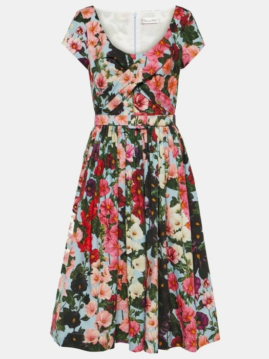 Oscar de la Renta Dresses & Skirts - $2190 NEW OSCAR DE LA RENTA HOLLYHOCK PINK BLUE DAY DRESS US 8 M